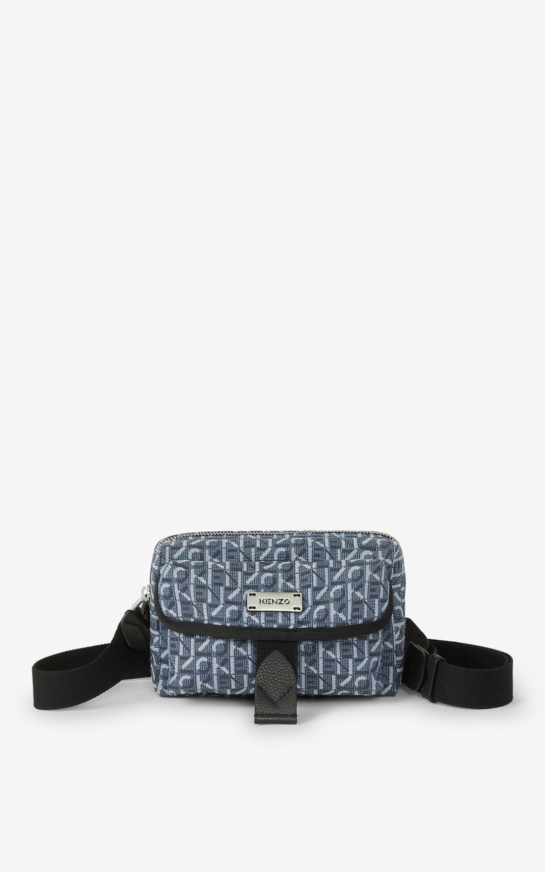 Bolsa Tiracolo Kenzo Courier jacquard mini Feminino - Azul Marinho Azuis | 401UTPOQC